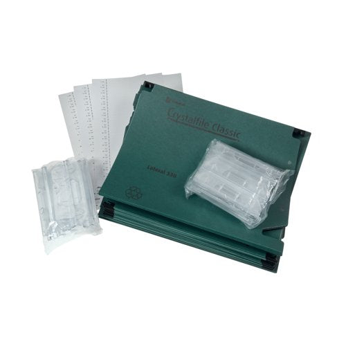 Rexel Crystalfile Classic 15mm Lateral File Green (Pack of 50) 70670