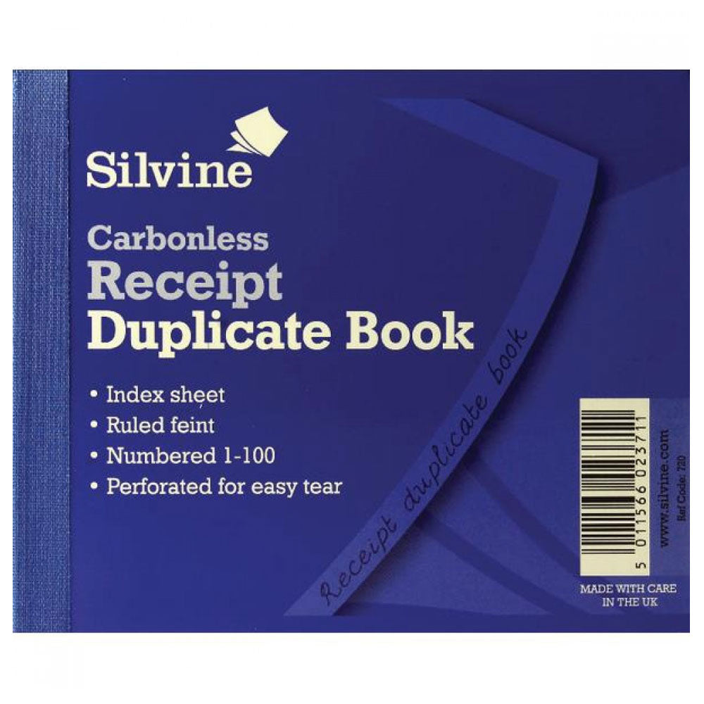 Silvine 4x5inches Duplicate Receipt Book 21505SC (12 Pack)