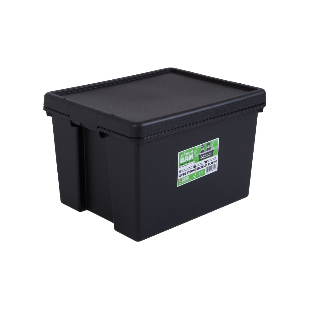 Wham Bam Black Recycled Storage Box 45 Litre