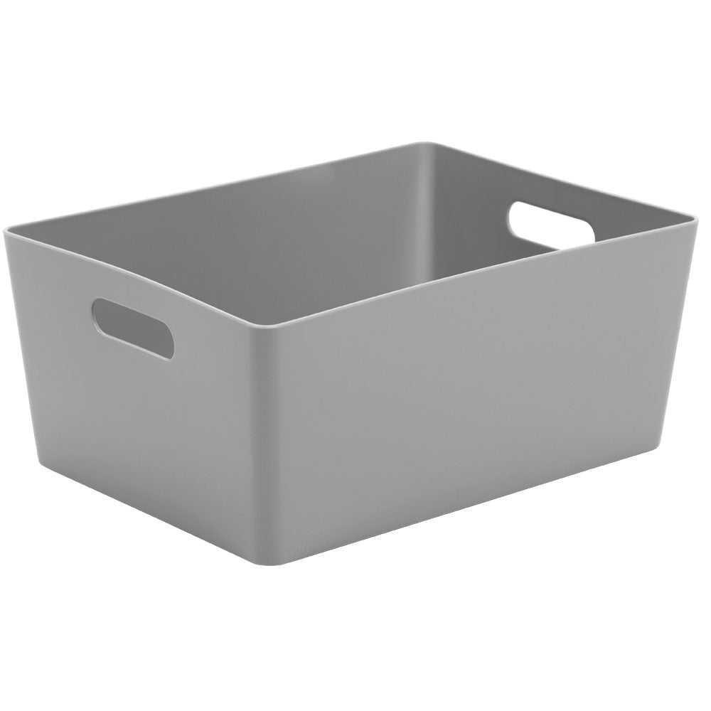 Wham Grey Rectangular Studio Basket 5.02 11.5 Litre - UK BUSINESS SUPPLIES