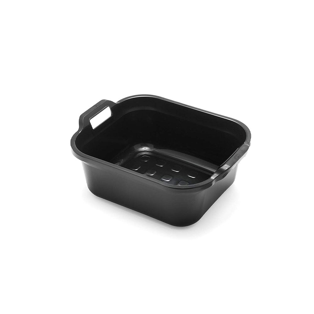Addis Large Rectangular 10 Litre Washing Up Bowl with Handles, Black, 39 x 32 x 14 cm