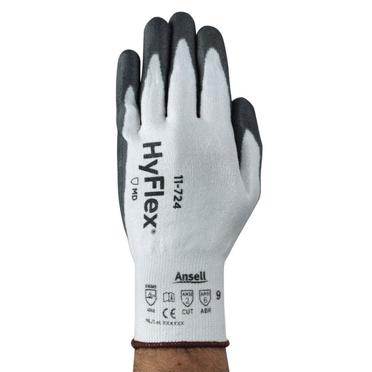 Ansell Hyflex 11-724 White/Grey Gloves (Pair)
