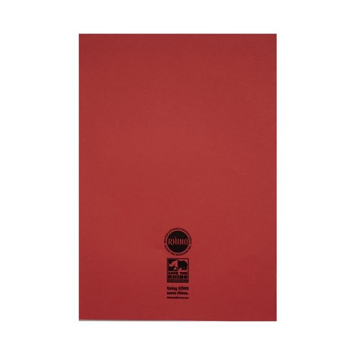 Rhino Exercise Book A4+ Plain 80 Pages Red (Pack of 50) VC50452