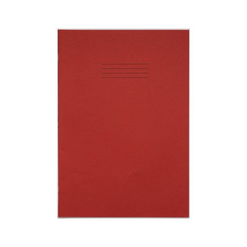Rhino Exercise Book 8mm Ruled with Margin 80 Pages A4+ Red (Pack of 50) VDU080-200-4