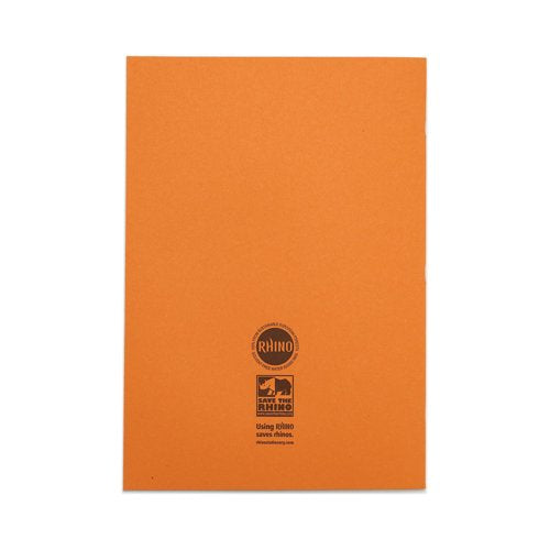 Rhino Exercise Book 80 Page A4 8mm Ruled Orange Contract (Pack of 50) VEXV668-1465-2