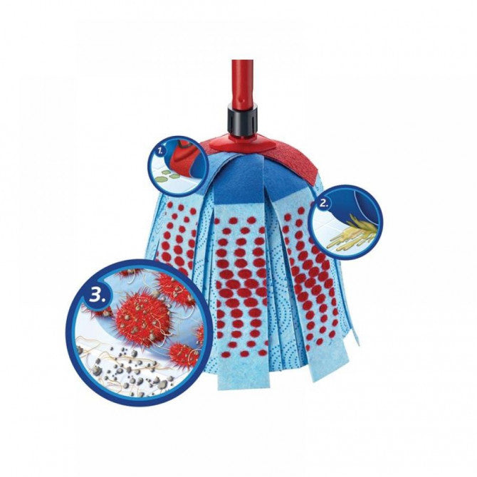 Vileda SuperMocio 3Action XL | Includes Mop Head & Handle | Machine Washable