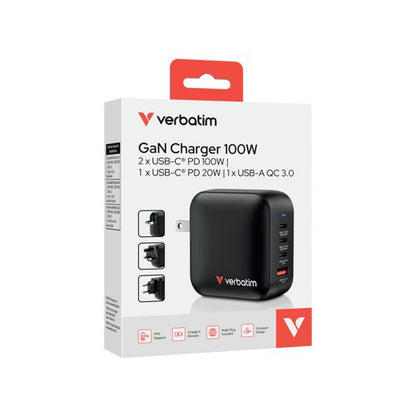 Verbatim Mini GaN Wall Charger 100W 4 Port 32231