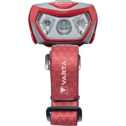 Varta Outdoor Sports H20 Pro Head Torch 3xAAA 52 Hours Run Time Red/Grey 17650101421