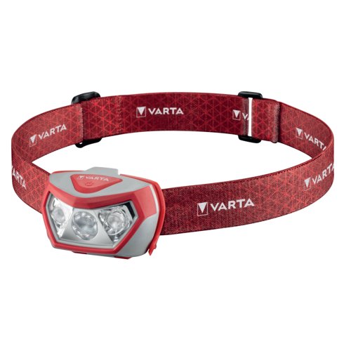 Varta Outdoor Sports H20 Pro Head Torch 3xAAA 52 Hours Run Time Red/Grey 17650101421