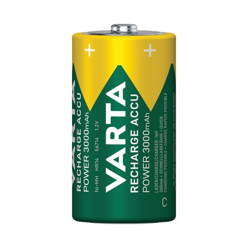 Varta C Rechargeable Accu Battery NiMH 3000 mAh (Pack of 2) 56714101412