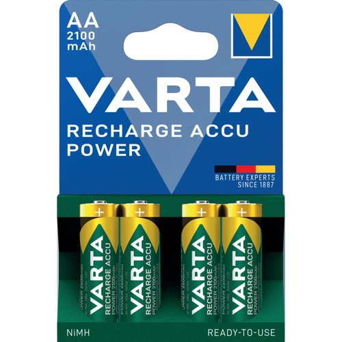 Varta Nimh Rechargeable AA Batteries 2100 mAh (Pack of 4) 56706101404
