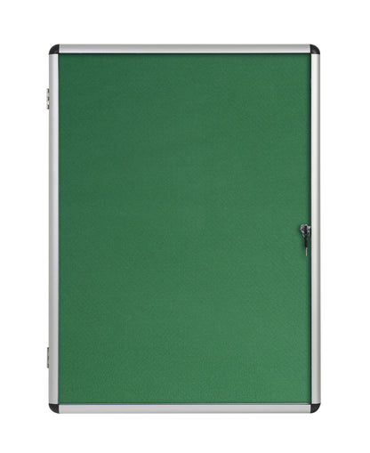 Bi-Office Enclore Green Felt Lockable Noticeboard Display Case 9 x A4 720x981mm - VT630102150