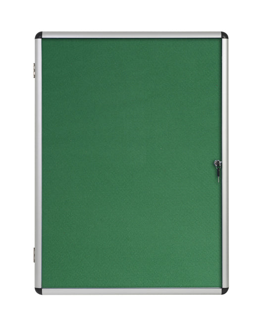 Bi-Office Enclore Green Felt Lockable Noticeboard Display Case 9 x A4 720x981mm - VT630102150