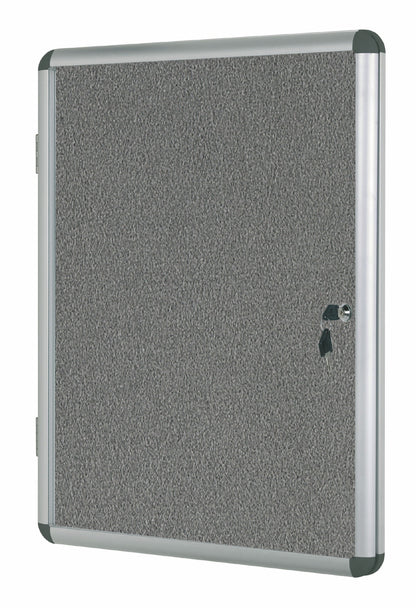 Bi-Office Enclore Grey Felt Lockable Noticeboard Display Case 9 x A4 720x981mm - VT630103150