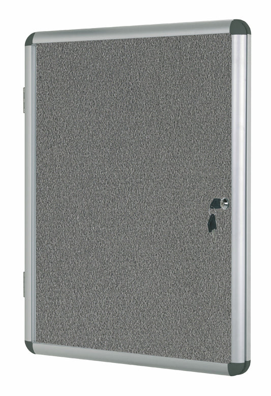Bi-Office Enclore Grey Felt Lockable Noticeboard Display Case 9 x A4 720x981mm - VT630103150
