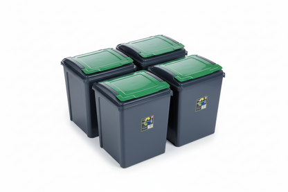 Wham Recycle It Green Bin & Lid 50 Litre