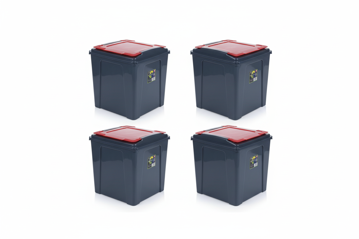 Wham Recycle It Red Bin & Lid 50 Litre