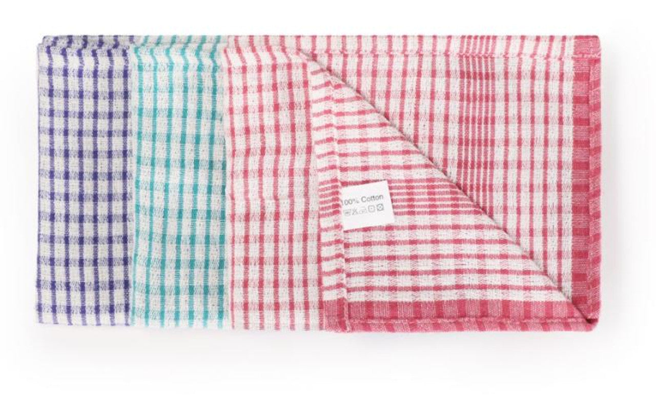 Janit-X Check Design Cotton Tea Towels 430x680mm (Pack of 10) - UK BUSINESS SUPPLIES