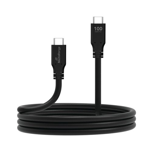 Mediarange USB Type-C Charge and Sync Cable with E-Mark Chip USB 3.2 Gen 1X2 3m Black MRCS218
