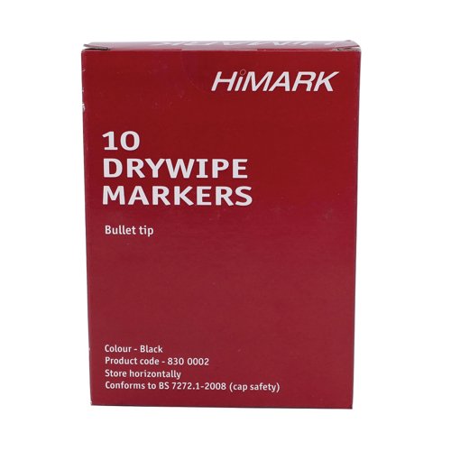 Black Whiteboard Marker Pens Bullet Tip (Pack of 10) WB15 804032