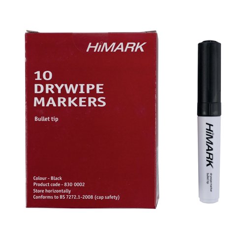 Black Whiteboard Marker Pens Bullet Tip (Pack of 10) WB15 804032