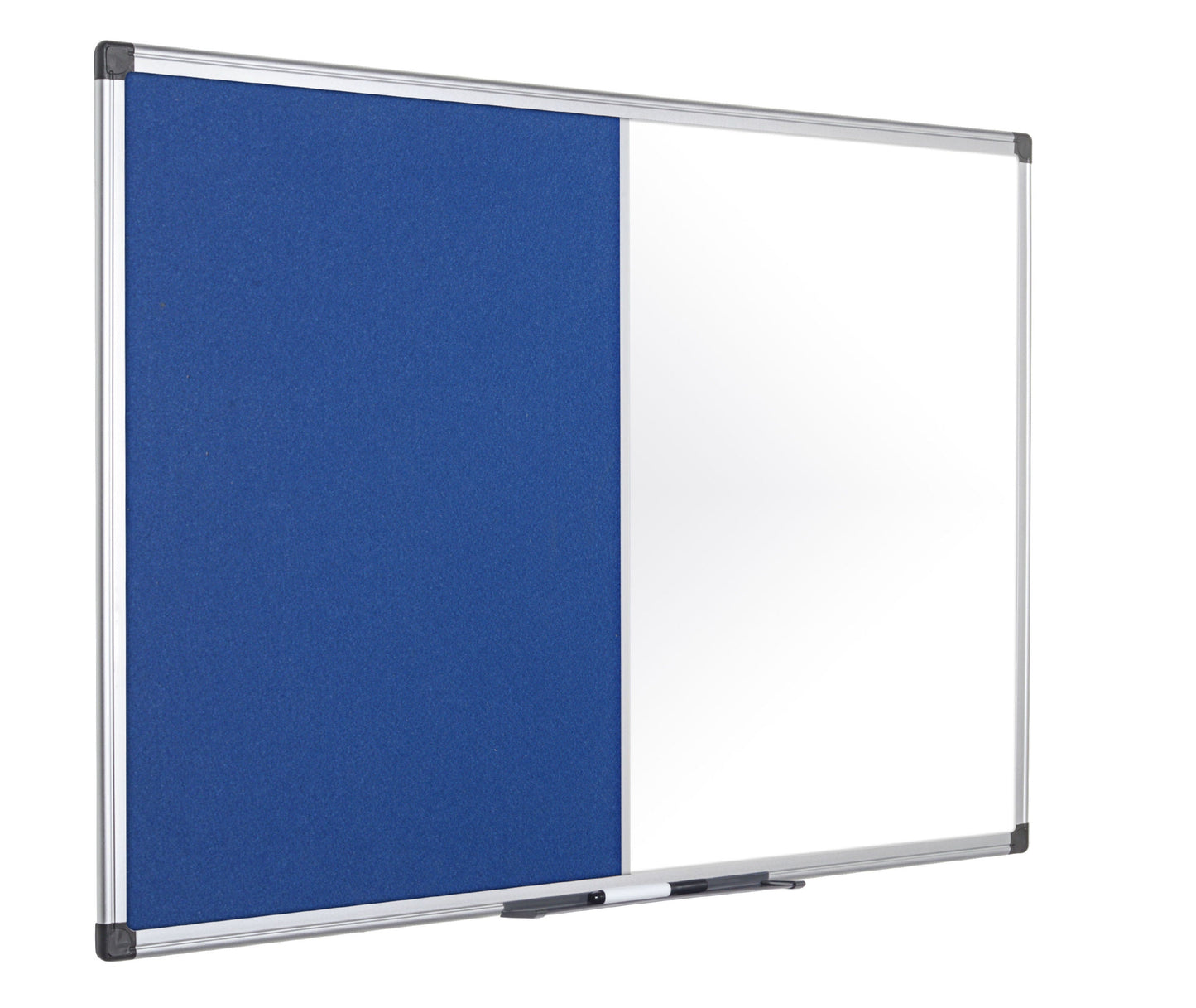 Bi-Office Maya Combination Board Blue Felt/Magnetic Whiteboard Aluminium Frame 900x600mm - XA0322170