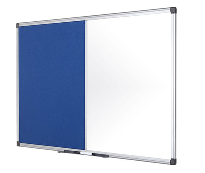 Bi-Office Maya Combination Board Blue Felt/Magnetic Whiteboard Aluminium Frame 900x600mm - XA0322170