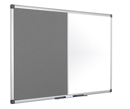 Bi-Office Maya Combination Board Grey Felt/Non Magnetic Whiteboard Aluminium Frame 1200x900mm - XA0520170