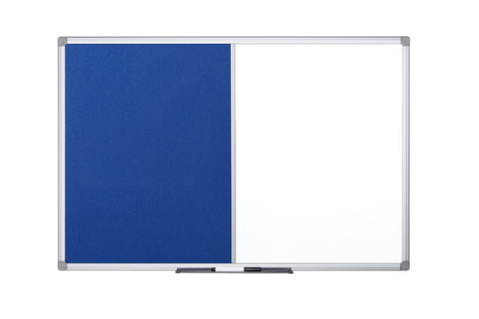 Bi-Office Maya Combination Board Blue Felt/Magnetic Whiteboard Aluminium Frame 1200x900mm - XA0522170