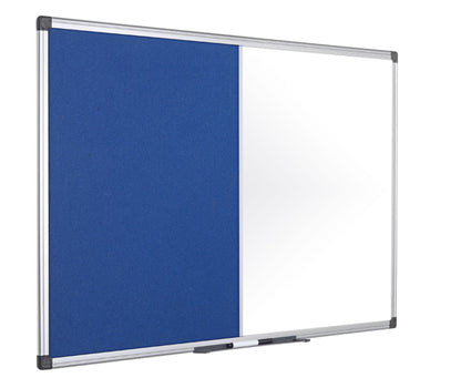 Bi-Office Maya Combination Board Blue Felt/Magnetic Whiteboard Aluminium Frame 1200x900mm - XA0522170