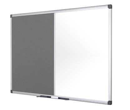Bi-Office Maya Combination Board Grey Felt/Magnetic Whiteboard Aluminium Frame 1200x900mm - XA0528170