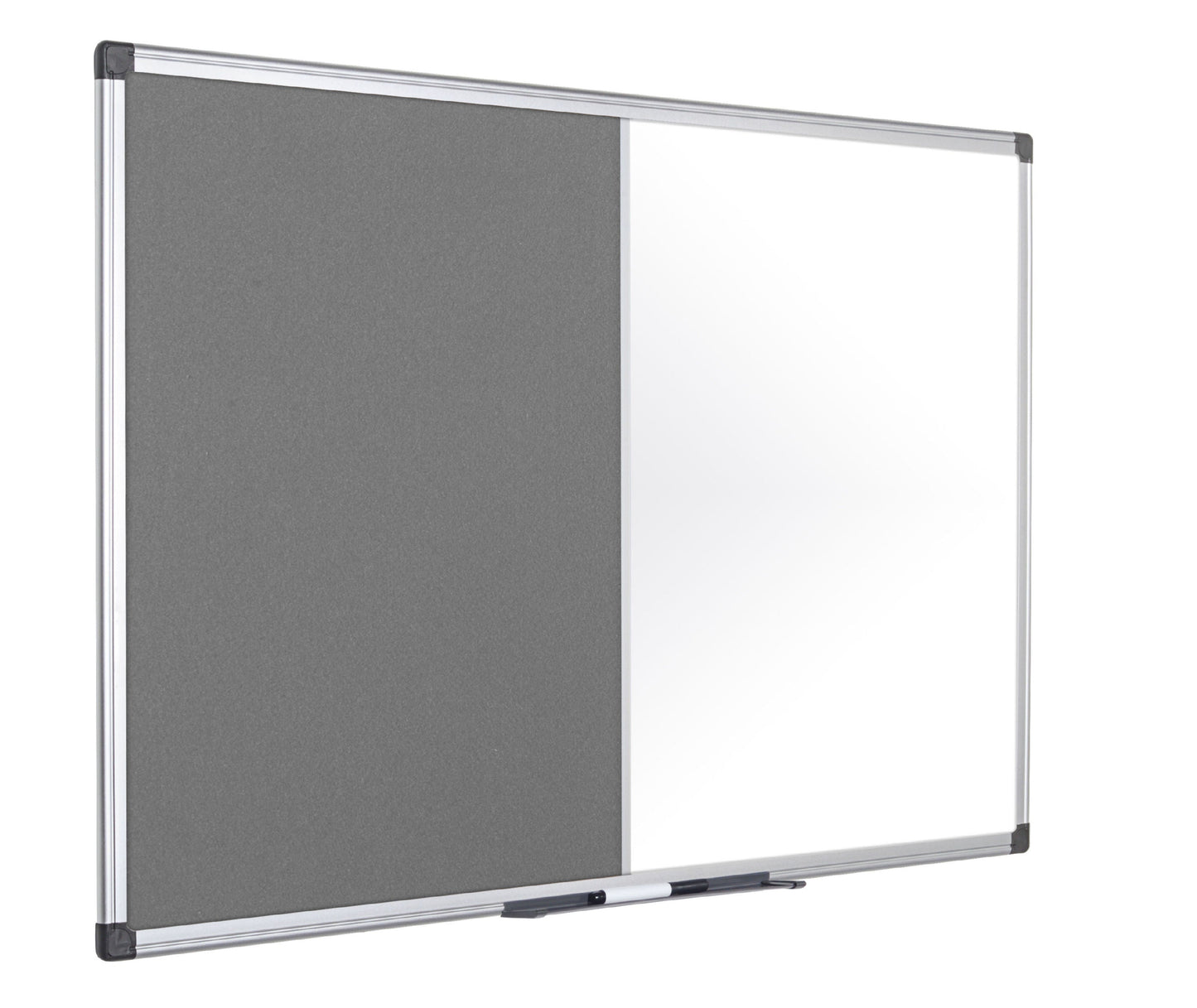 Bi-Office Maya Combination Board Grey Felt/Magnetic Whiteboard Aluminium Frame 1800x1200mm - XA2728170