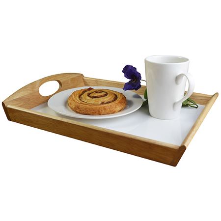 Wooden Breakfast Servicing Tray 36cm (L) x 25.5cm (W) x 5.5cm (H) - ONE CLICK SUPPLIES
