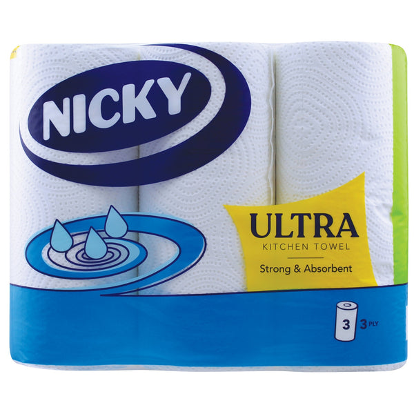 Nicky Ultra Kitchen Towel 3 Pack - ONE CLICK SUPPLIES