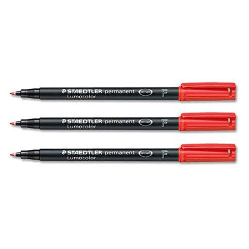 Staedtler 318 Lumocolor Pen Permanent / Fine / Red / Pack of 10 - ONE CLICK SUPPLIES