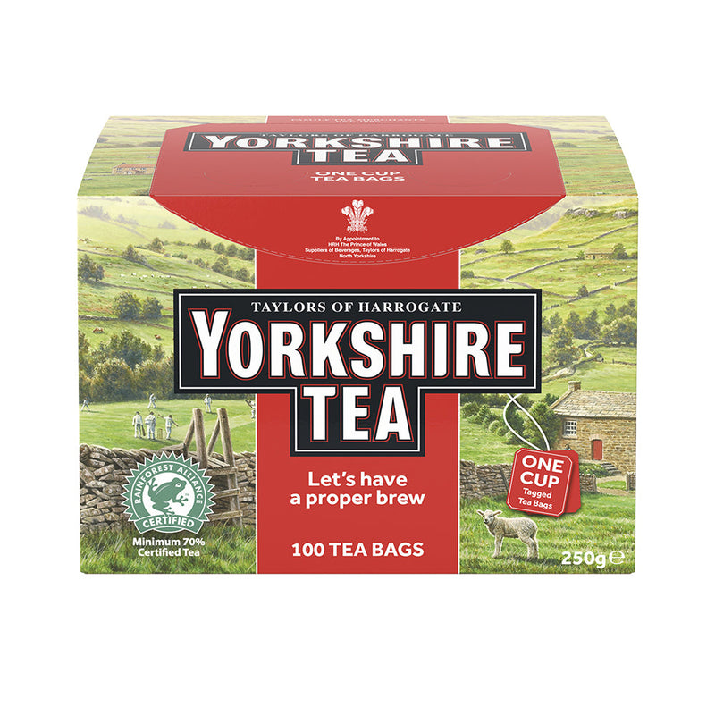 Yorkshire Tea String and Tag Tea Bags (Pack of 100) - ONE CLICK SUPPLIES