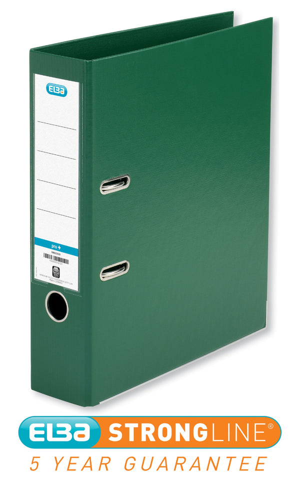 Elba Smart Pro+ Lever Arch File A4 80mm Spine Polypropylene Green 100202174 - ONE CLICK SUPPLIES