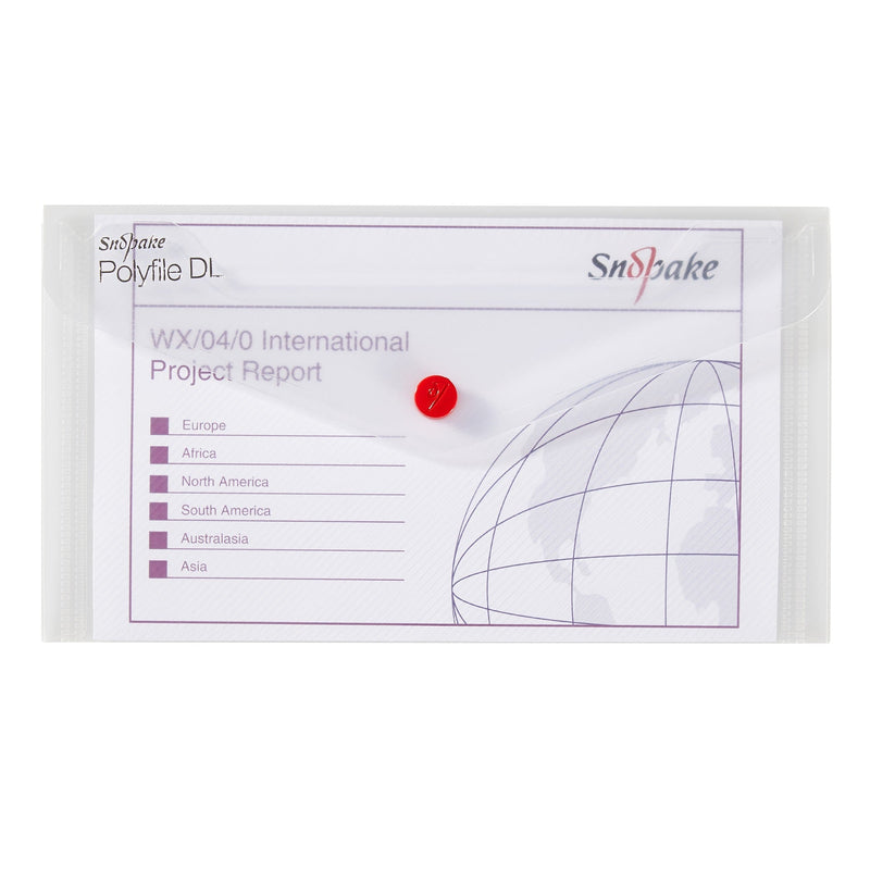 Snopake Polyfile Wallet File Polypropylene DL Clear (Pack 5) - 10057 - ONE CLICK SUPPLIES