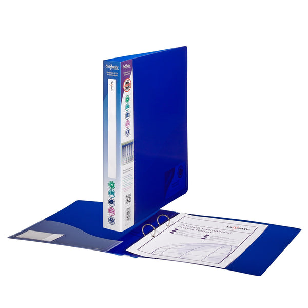 Snopake Superline Ring Binder 2 O-Ring A4 25mm Rings Electra Blue (Pack 10) - 10159 - ONE CLICK SUPPLIES