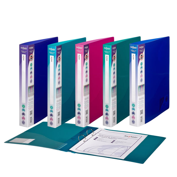Snopake Superline Ring Binder 2 O-Ring A4 25mm Rings Electra Assorted (Pack 10) - 10165 - ONE CLICK SUPPLIES