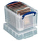 Really Useful 3L Plastic Storage Box With Lid 245x180x160mm Clear 3C {10 Pack}