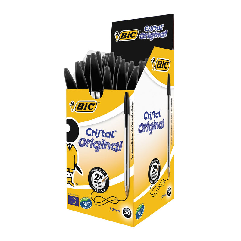 Bic Cristal Ballpoint Pen Medium Black (Pack of 50) 837363 - ONE CLICK SUPPLIES