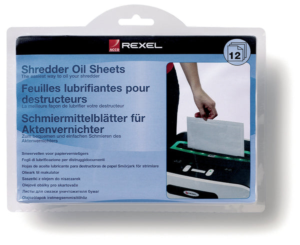 Rexel Shredder Oil Sheets (Pack 12) 2101948 - ONE CLICK SUPPLIES