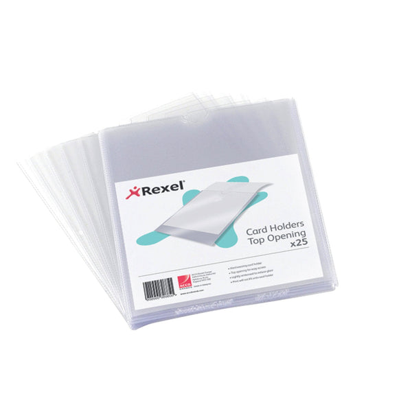 Rexel Nyrex Card Holder Polypropylene 152x102mm Top Opening Clear (Pack 25) 12030 - ONE CLICK SUPPLIES