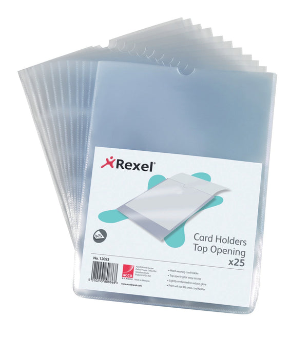 Rexel Nyrex Card Holder Polypropylene A5 Top Opening Clear (Pack 25) 12093 - ONE CLICK SUPPLIES