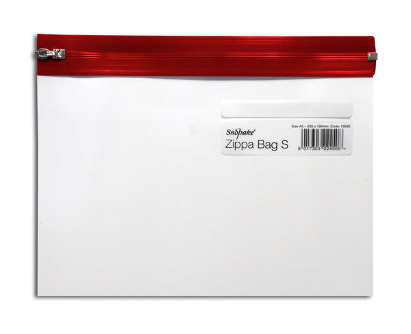 Snopake Zippa Bag Polypropylene A5 140 Micron Red (Pack 25) - 12692 - ONE CLICK SUPPLIES