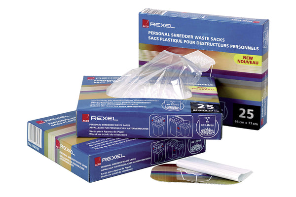 Rexel Shredder Waste Bag 175 Litre Clear (Pack 100) 40095 - ONE CLICK SUPPLIES