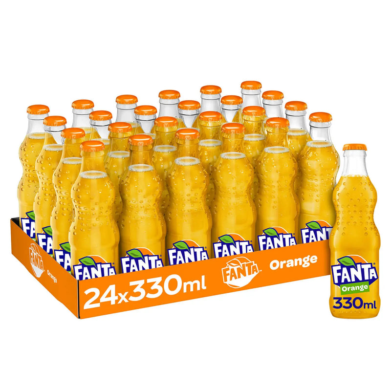 Fanta Orange Iconic Glass Bottles 330ml (Pack of 24)