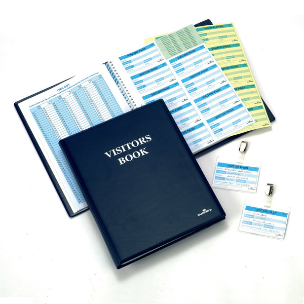 Durable Visitor Book 300 with 300 Badge Insert Refills 60x90mm 146500 - ONE CLICK SUPPLIES