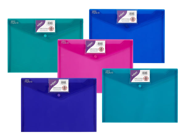 Snopake Polyfile ID Wallet File Polypropylene A4 Electra Assorted Colours (Pack 5) - 14734 - ONE CLICK SUPPLIES